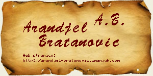 Aranđel Bratanović vizit kartica